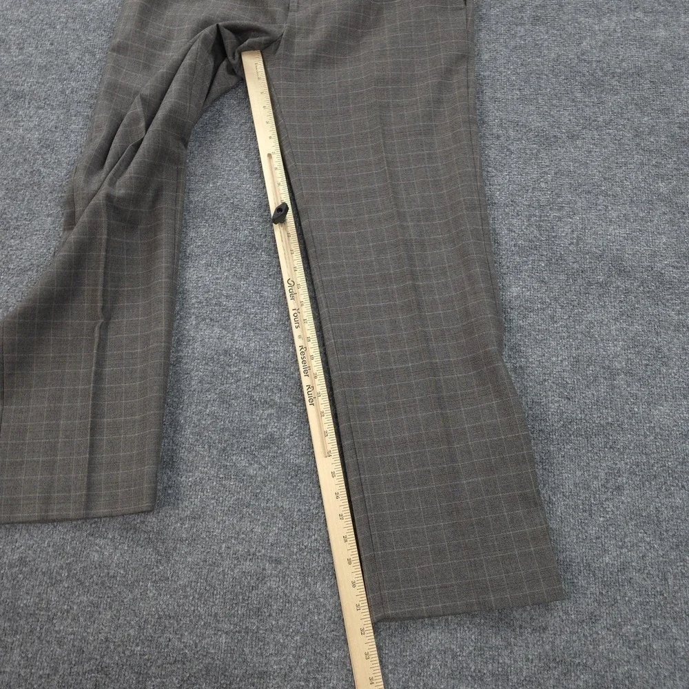 Banana Republic Pants Mens 36x32 Brown Plaid‎ Wool Flannel Dress Slim Fit Golf